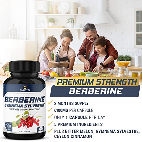 BMVINVOL 5-in-1 Berberine Supplement 6100mg with Ceylon Cinnamon, Gymnema Sylvestre BMVINVOL uk supplements