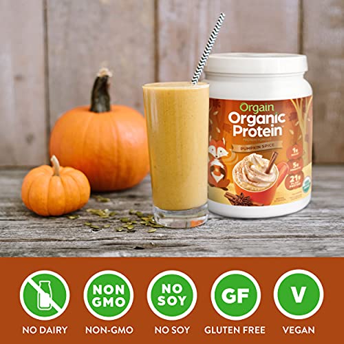 Orgain Organic Vegan Protein Powder, Pumpkin Spice - 21g of Plant Based Protein Orgain uk supplements