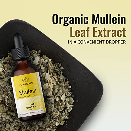 Mullein Leaf Tincture - Lung Cleanse - Vegan Lung Detox - Respiratory Health HERBAMAMA uk supplements