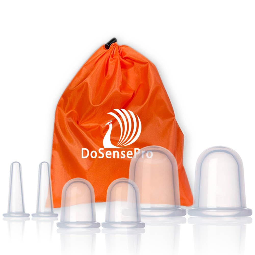 Cupping Kit for Massage Therapy - by DoSensePro, Cupping Set of 6 Professional Silicone Cups DoSensePro uk supplements