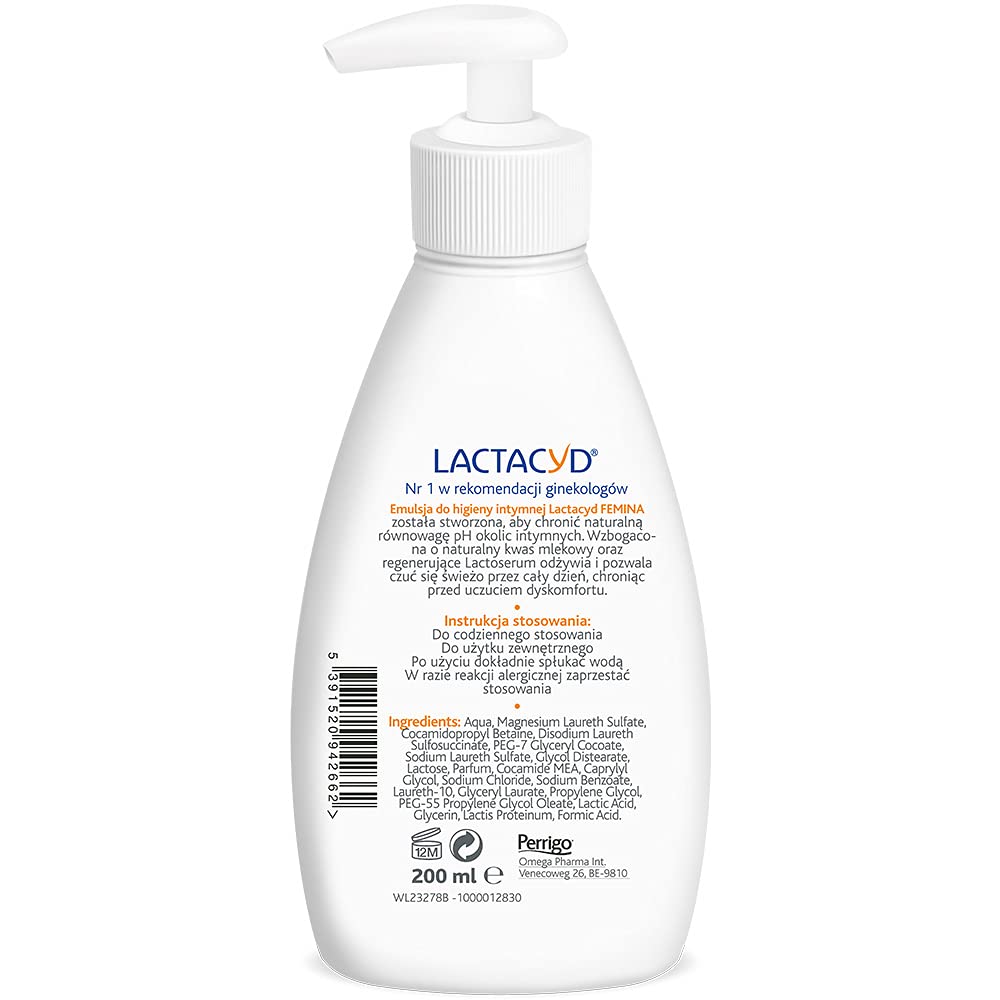 Lactacyd Femina Emulsion for Intimate Hygiene 200 ml Lactacyd uk supplements