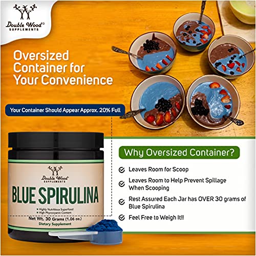 Blue Spirulina Powder - Maximum 35% Phycocyanin Content, Superfood Powder from Blue Double Wood Supplements uk supplements
