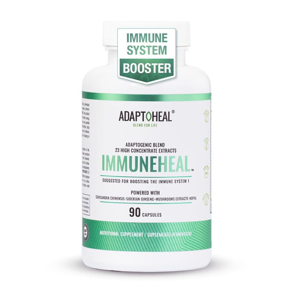 ADAPTOHEAL - Immuneheal – Adaptogen, Immune System Booster Supplement with Schisandra Chinensis, Ginseng and Mushroom Extract (90 Capsules) ADAPTOHEAL uk supplements