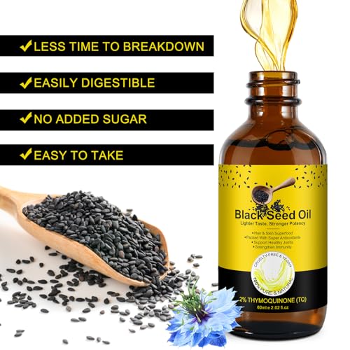 2 Pack Black Seed Oil, Organic Cold Pressed Unrefined Black Seed Oil, Pure Natural Black BDBFZCFP uk supplements