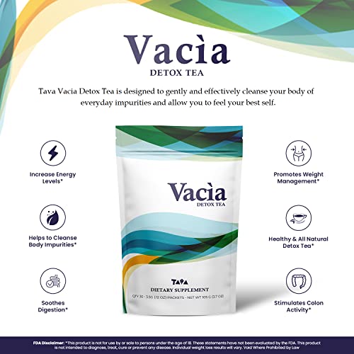 Tava Vacia Detox Tea Supplement, Boosts Energy, Supports Joint Mobility and Immune System TAVA uk supplements