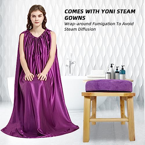 ElasignShopo Yoni Seat Kit, Wooden Vaginial Steaming Stool Chair Set with Gown for Feminine ElasignShopo uk supplements