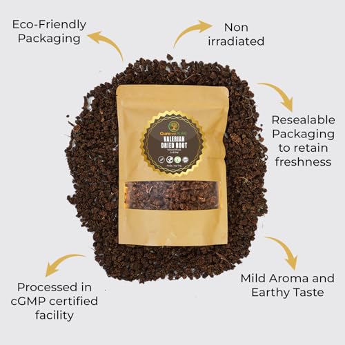 Cure wid Pure Organic Valerian Root Tea - Cut,Sifted & Non-Irradiated Valerian Tea Promotes Cure wid Pure uk supplements