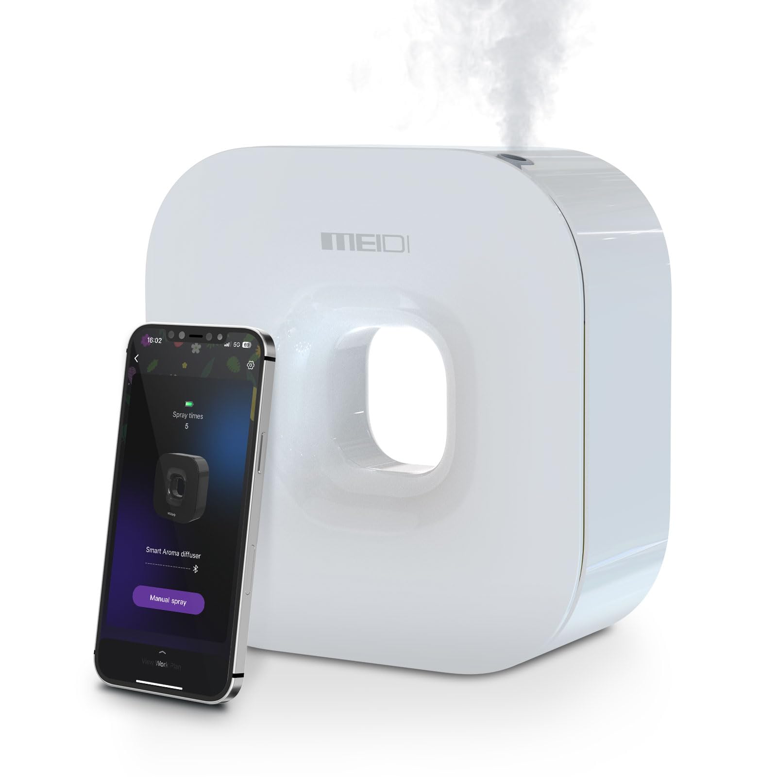 MEIDI Waterless Essential Oil Diffuser - Bluetooth Cordless Aromatherapy Diffuser with App Control MEIDI uk supplements