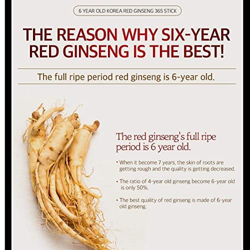 6 Years Red Ginseng 365 Stick Korea ginseng uk supplements