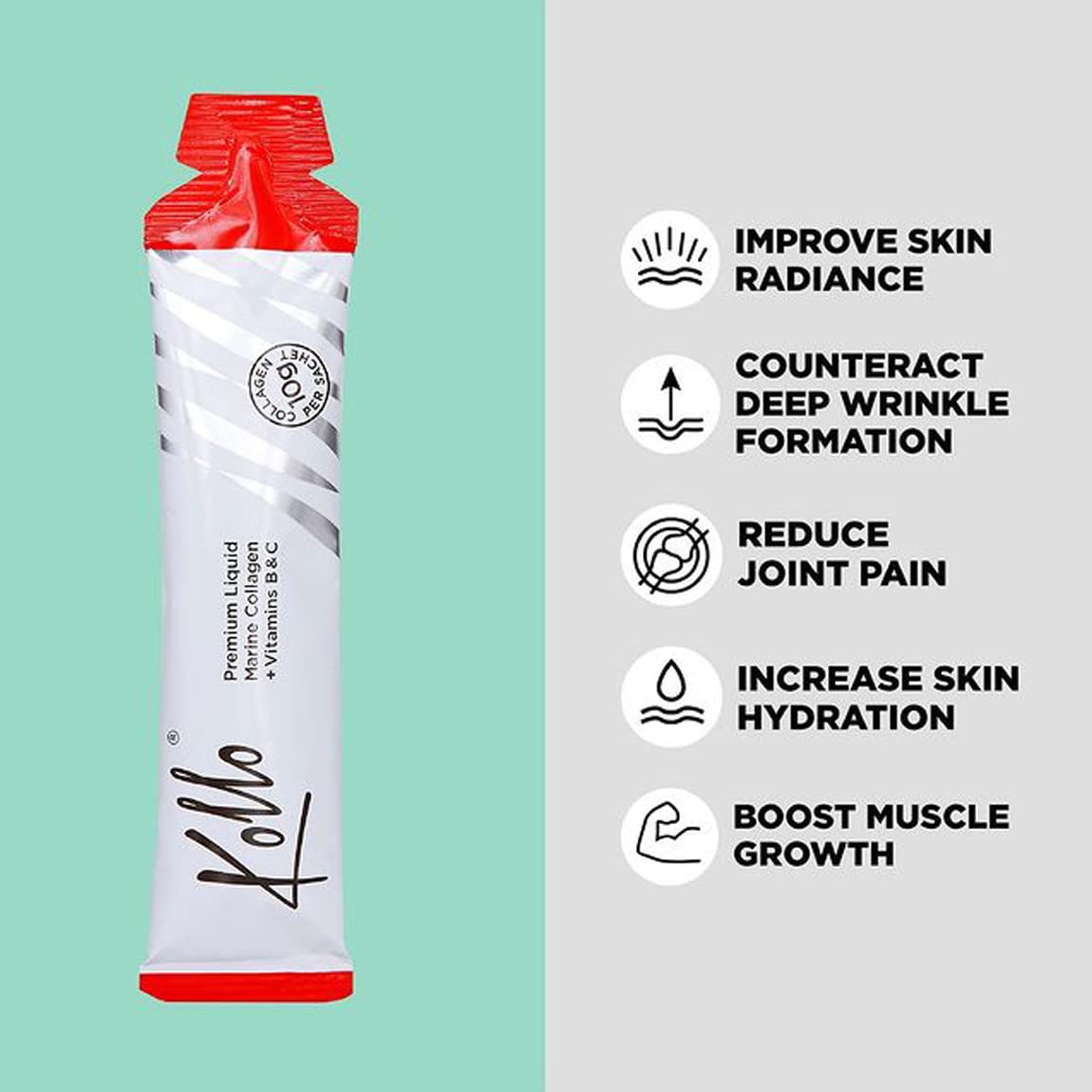 Kollo Premium Marine Collagen Liquid, 10,000 mg - Essential Proteins Collagen Peptides Kollo uk supplements