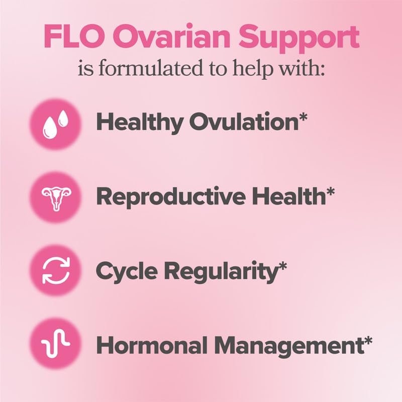 O Positiv FLO Ovarian Health Support - Hormone Balance for Women, Supplement with DIM, Myo & D-Chiro Inositol, Folic Acid - Supports Healthy Ovulation, Cycle Regularity - 30 Servings O Positiv uk supplements
