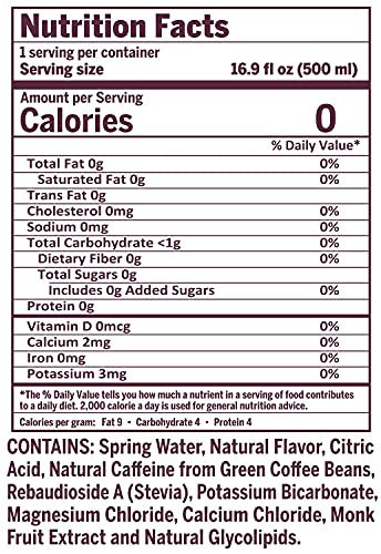 Cafeina - Naturally Flavored Black Cherry Caffeinated Spring Water (12 Pack) - 100mg Caffeine CAFEINA uk supplements