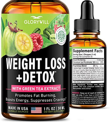Weight Loss Drops Natural Detox Made in USA - Diet Drops for Fat Loss - Effective Appetite FQQF uk supplements