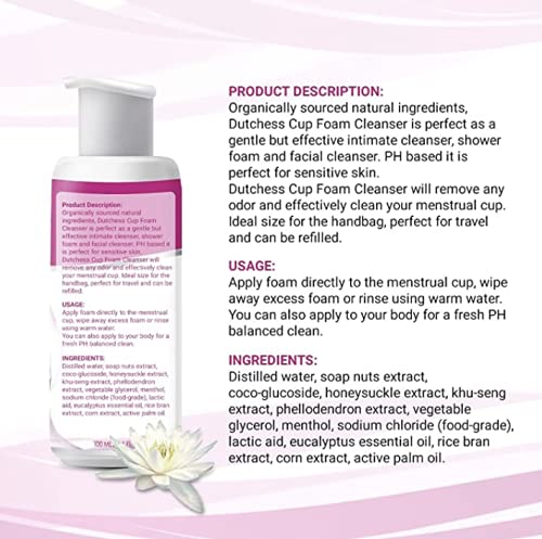 Dutchess Menstrual Cup Foaming Cleanser (3.4 oz) - Suitable for Silicone Menstrual Cups DUTCHESS uk supplements