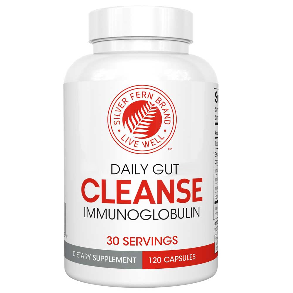 Silver Fern Cleanse - Daily Gut - 1 Bottle - 120 Capsules - 30 Day Supply - Immunoglobulin G, A & M -(IgG, IGA, IgM) - Postbiotic Silver Fern uk supplements