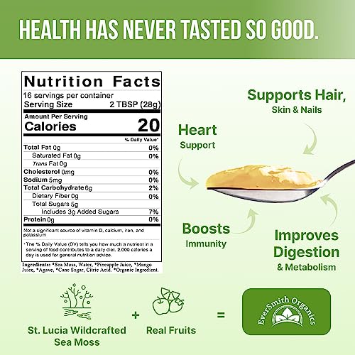 EverSmith Organics - Wildcrafted Irish Sea Moss Gel | Made in USA | Rich in Vitamins EverSmith Organics uk supplements