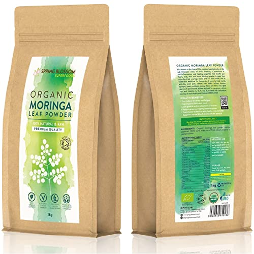1KG Moringa Superleaf Powder Oleifera 100% Organic Raw Premium Quality Non-GMO Spring Blossom uk supplements