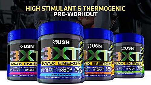 USN 3XT Max Pre-Workout Supplement Drink Mix Powder for Energy, Endurance and Pump USN uk supplements