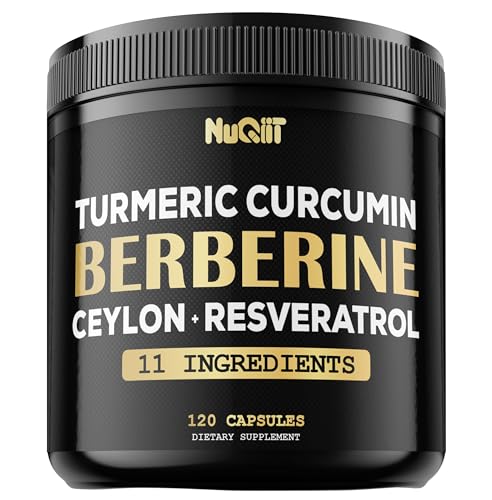 Berberine Supplement 14000mg Turmeric Curcumin 4500mg Trans-Resveratrol 4500mg Nuqiit uk supplements