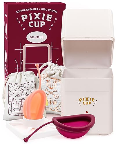 Pixie Menstrual Cup Sterilizer + Large & Small Pixie Disc - Kill 99.9% of Germs with Menstrual Cup Pixie Cup uk supplements