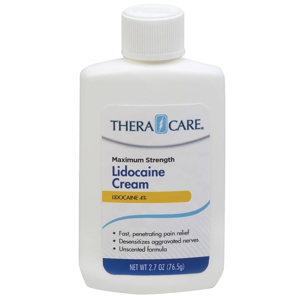 Thera|Care Maximum Strength OTC Lidocaine Cream | Numbs Away Pain | Long-Lasting Relief | Non-Greasy | 2.7 Oz Thera Care uk supplements