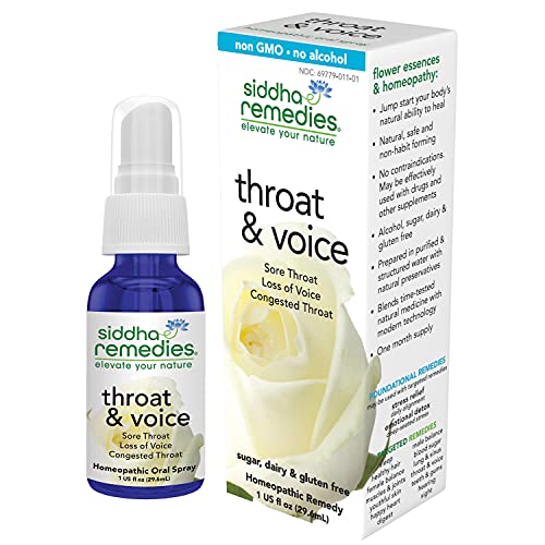 Siddha Remedies Throat & Voice Homeopathic Oral Spray for Sore, Strained Throat | Helpful Siddha uk supplements