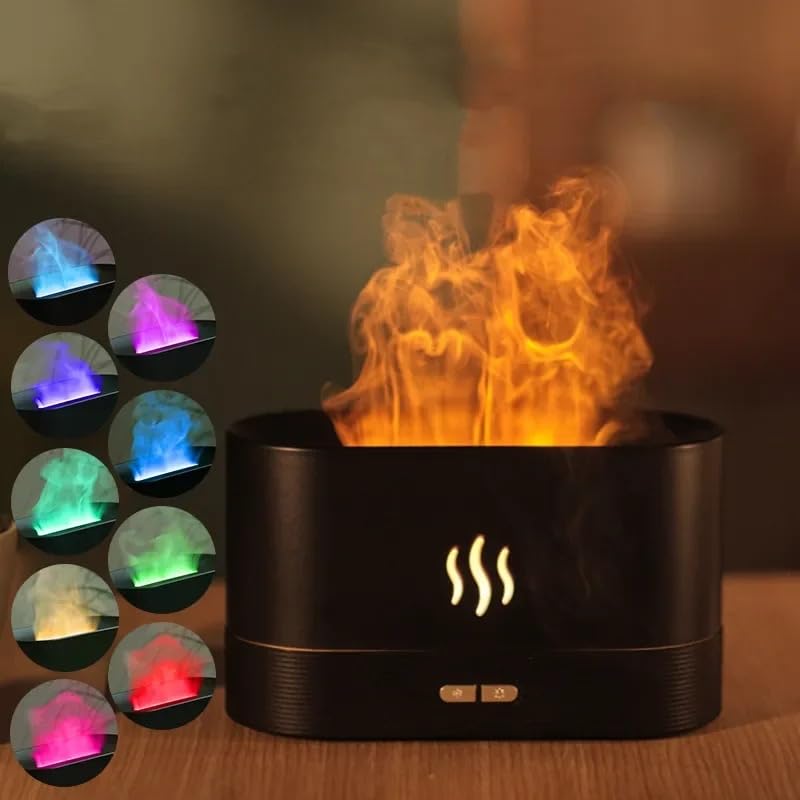 Flame Aroma Diffuser Humidifier 180ml, Oil Essential 2 Modes Brightness Aroma Humidifier Generic uk supplements