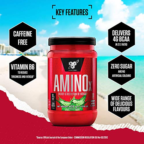 BSN Nutrition Amino X Supplement with Vitamin D, Vitamin B6 and Amino Acids, Green BSN uk supplements