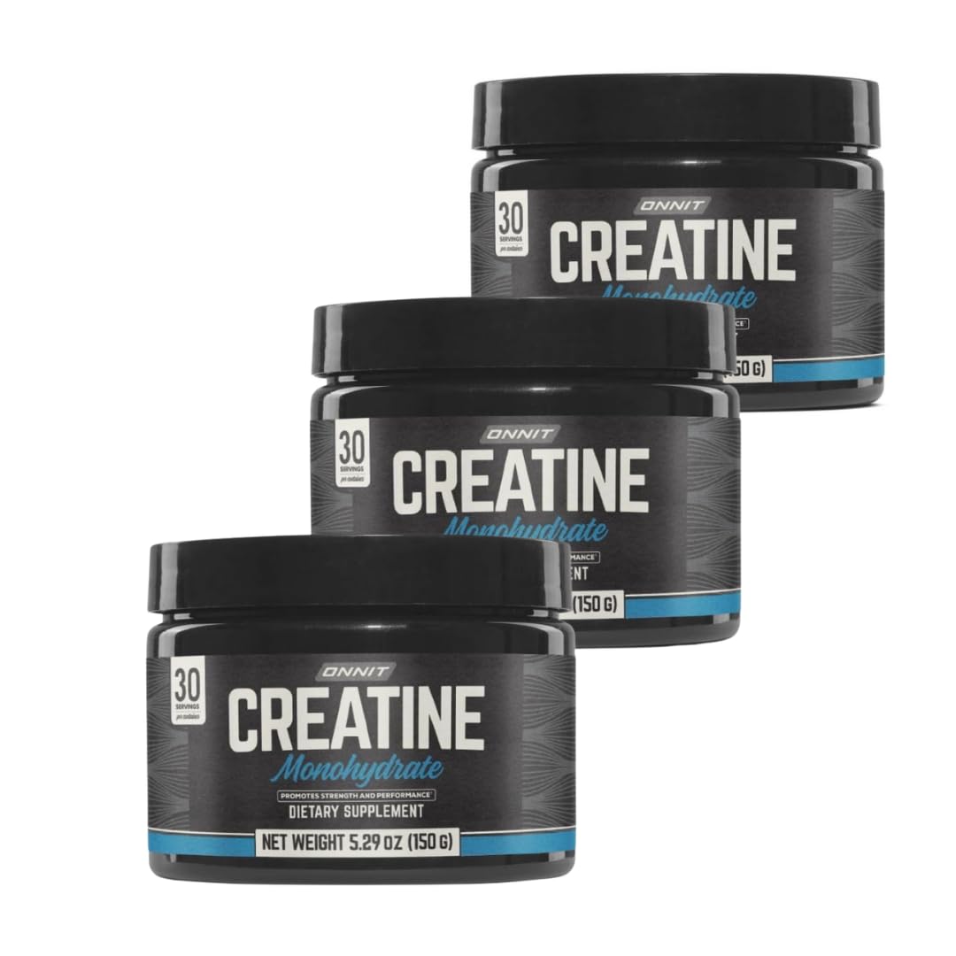 ONNIT Creatine Monohydrate Powder – IGEN™ Non-GMO Tested, 5g Premium Creatine for Muscle Strength, Power & Lean Mass, Supports Brain Health & Cellular Energy, Unflavored, 30 Servings, 5.29 oz 3-Pack ONNIT uk supplements