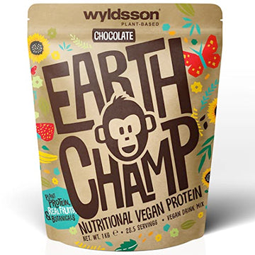 Vegan Protein Powders (1kg) - 28 Servings - EarthChamp by Wyldsson - Plant Based Chocolate Wyldsson uk supplements