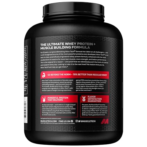 Whey Protein Powder, MuscleTech Nitro-Tech Whey Protein Isolate & Peptides, Protein MuscleTech uk supplements