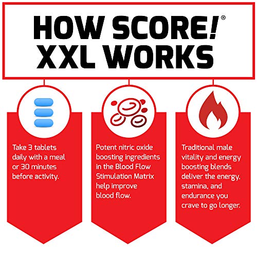 FORCE FACTOR Score! XXL, 3-Pack, Nitric Oxide Booster Supplement for Men with L Force Factor uk supplements
