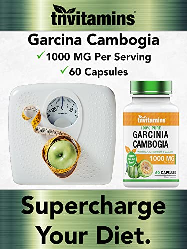 tnvitamins Garcinia Cambogia Extract Capsules (1000 MG x 60 Pills) with HCA & Chromium tnvitamins uk supplements