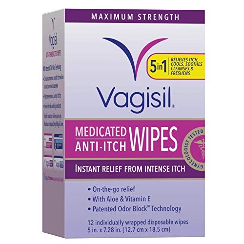 Vagisil Anti-Itch Medicated Feminine Intimate Wipes for Women, Maximum Strength, Gynecologist Tested Vagisil uk supplements