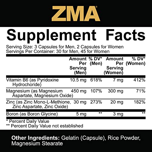 5% Nutrition Core ZMA (with Boron) | Promotes Recovery by Restoring Levels of Zinc, Magnesium & Vitamin B-6 (90 Capsules) 5% Nutrition uk supplements