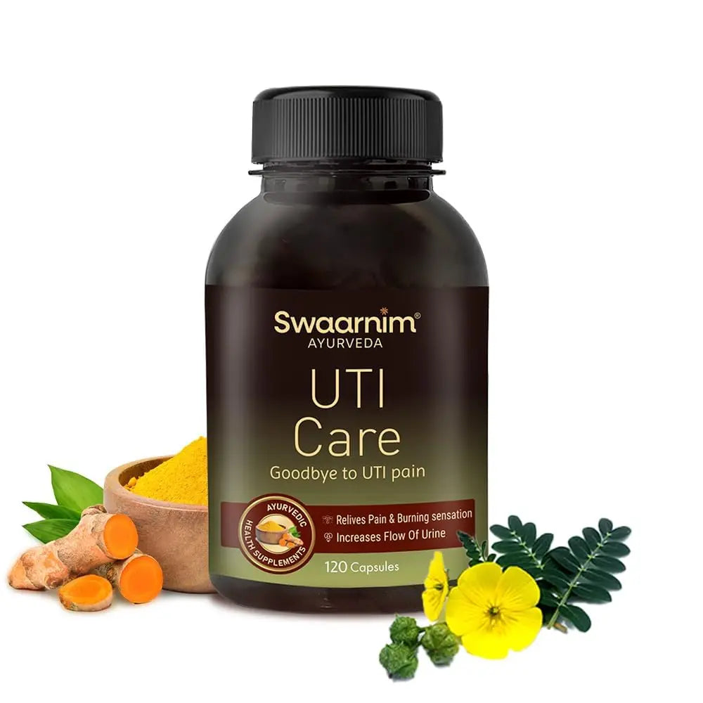 Swaarnim UTI Care, Ayurvedic Healthy Supplements for Women Health, Rich in Natural Extracts, 100% Natural - No Added Chemicals and Gluten Free, 120 Capsules Swaarnim uk supplements