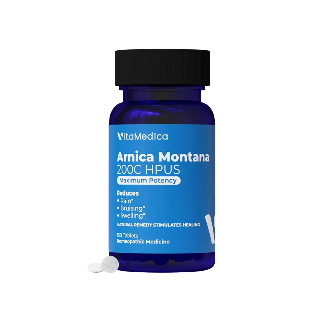 VitaMedica Arnica Montana 200C Rapid Dissolve Tablets for Natural Pain, Bruising, and Swelling Support - High Potency Homeopathic Medicine for Injury and Surgery Recovery - 150 Ct - 50 Servings VitaMedica uk supplements