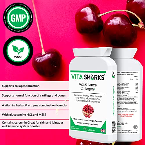 VitaBalance Collagen+ 60 Capsules for Skin, Hair, Nails, Joints & Connective Tissue Vita Sharks uk supplements
