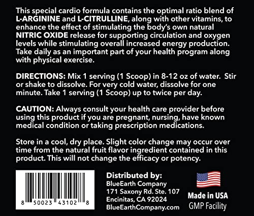 BlueEarth Company L-Arginine 5000mg + L-Citrulline Complex Powder Supplement Drink BlueEarth Company uk supplements
