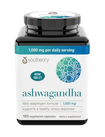 Youtheory Ashwagandha 1000mg with KSM-66 - Helps Support a Healthy Stress Response,180 Capsules (Pack of 1) Youtheory uk supplements