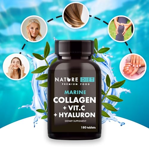 Nature Diet - Marine Collagen with Hyaluronic Acid and Vitamin C, 180 tablets, 500 mg , Peptan F , Fish Collagen Nature Diet uk supplements