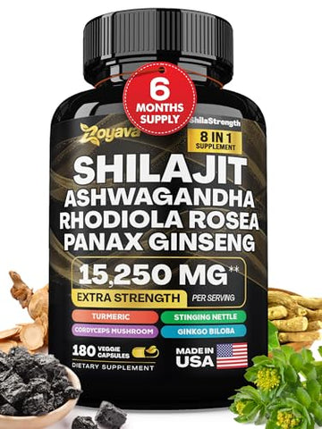 Zoyava Shilajit 9000MG Radiant Health Blend Ashwagandha 2000MG Rhodiola Rosea Zoyava uk supplements