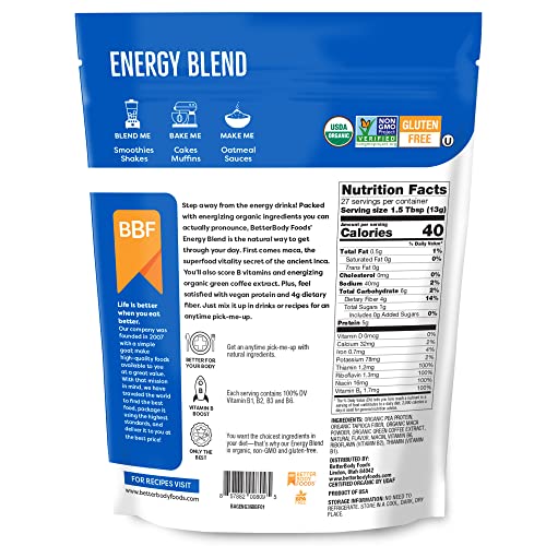 BetterBody Foods Organic Energy Blend, Plant-Based Natural Energy, Gluten-free, Non-GMO BetterBody Foods uk supplements