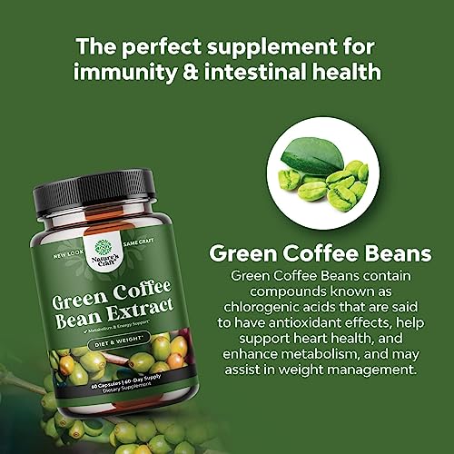 Pure Green Coffee Bean Extract Supplement – Best for Weight Loss Appetite Suppressant Natures Craft uk supplements