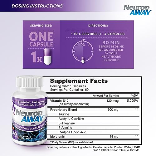 NeuropAWAY Nerve Support PM | 60 Capsules NeuropAWAY uk supplements