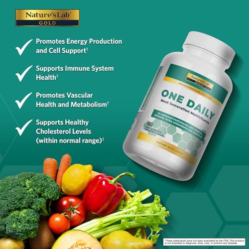Nature's Lab Gold One Daily Multivitamin - Contains 19 Essential Vitamins & Minerals including Vitamin C, D3 & Zinc - 60 Capsules (2 Month Supply) Nature's Lab uk supplements