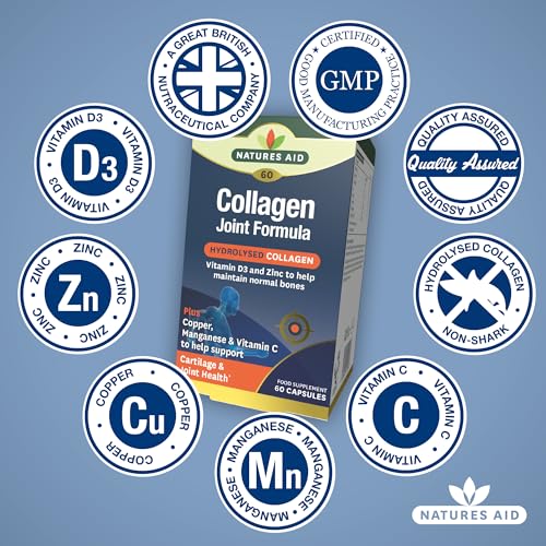 Natures Aid Collagen Joint Formula with Vitamin C, Copper and Manganese, Cartilage and Joint Health, 60 Capsules natures aid uk supplements