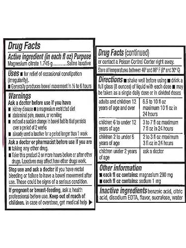 Swan Lemon Magnesium Citrate Oral Solution (10 oz), Natural Lemon Flavor, Gentle Deal Dave uk supplements