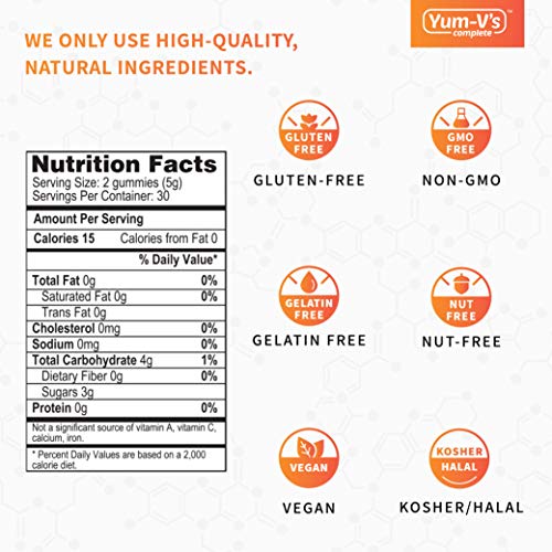 YumVs Complete Glucose Gummies, Raspberry Flavor, (60 Ct); Chewable YUM-V'S uk supplements