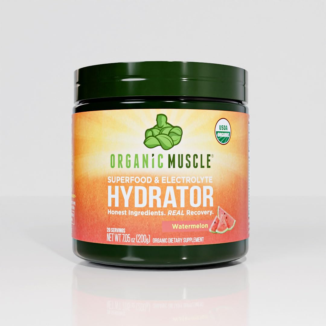 Organic Muscle Hydrator | Natural Electrolyte Powder for Peak Performance & Recovery - Watermelon Flavor, 20 Servings Organic Muscle uk supplements